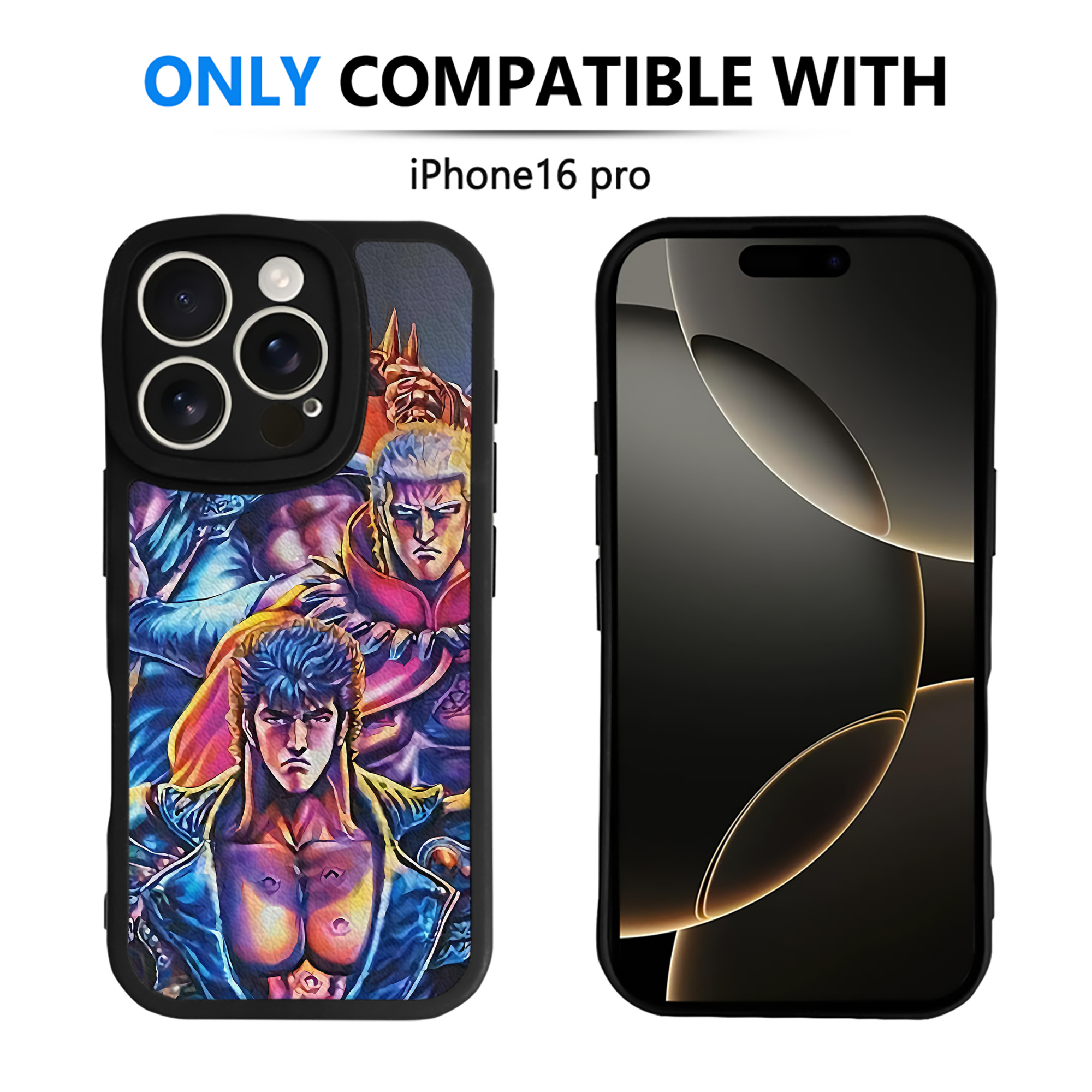（画像用） 北斗の拳 Fist of the North Star 【iPhone 16シリーズ対応】シリコンスマホケース（レザー調） 材質：シリコン